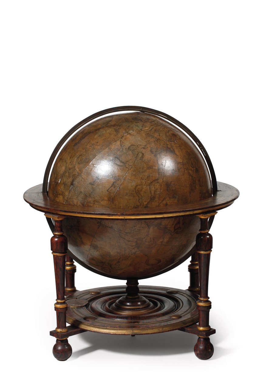 Groot paar bibliotheekglobes, de aardse 1645/48, de hemelse na ca. 1630 door Willem Blaeu