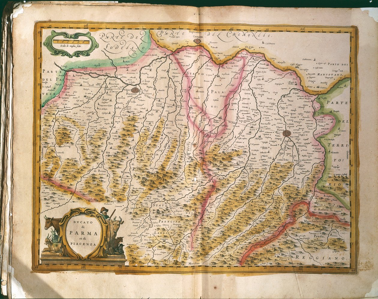Kaart van het Hertogdom Parma door Willem Blaeu