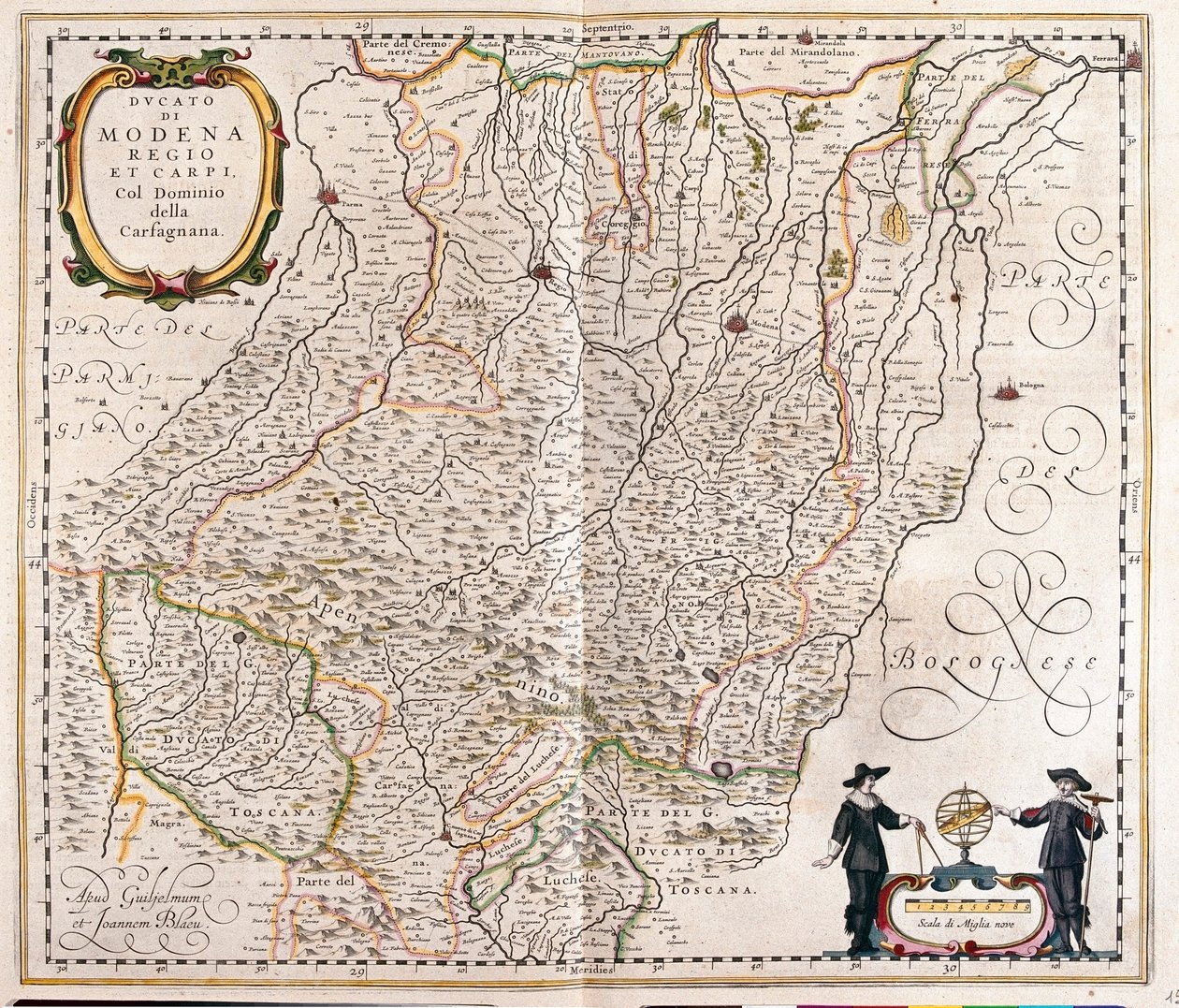 Modena, Reggio Emilia, Carpi, einde van Garfagnana, Italië, in 
