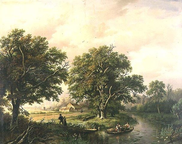 Rivierscène door Willem Bodeman