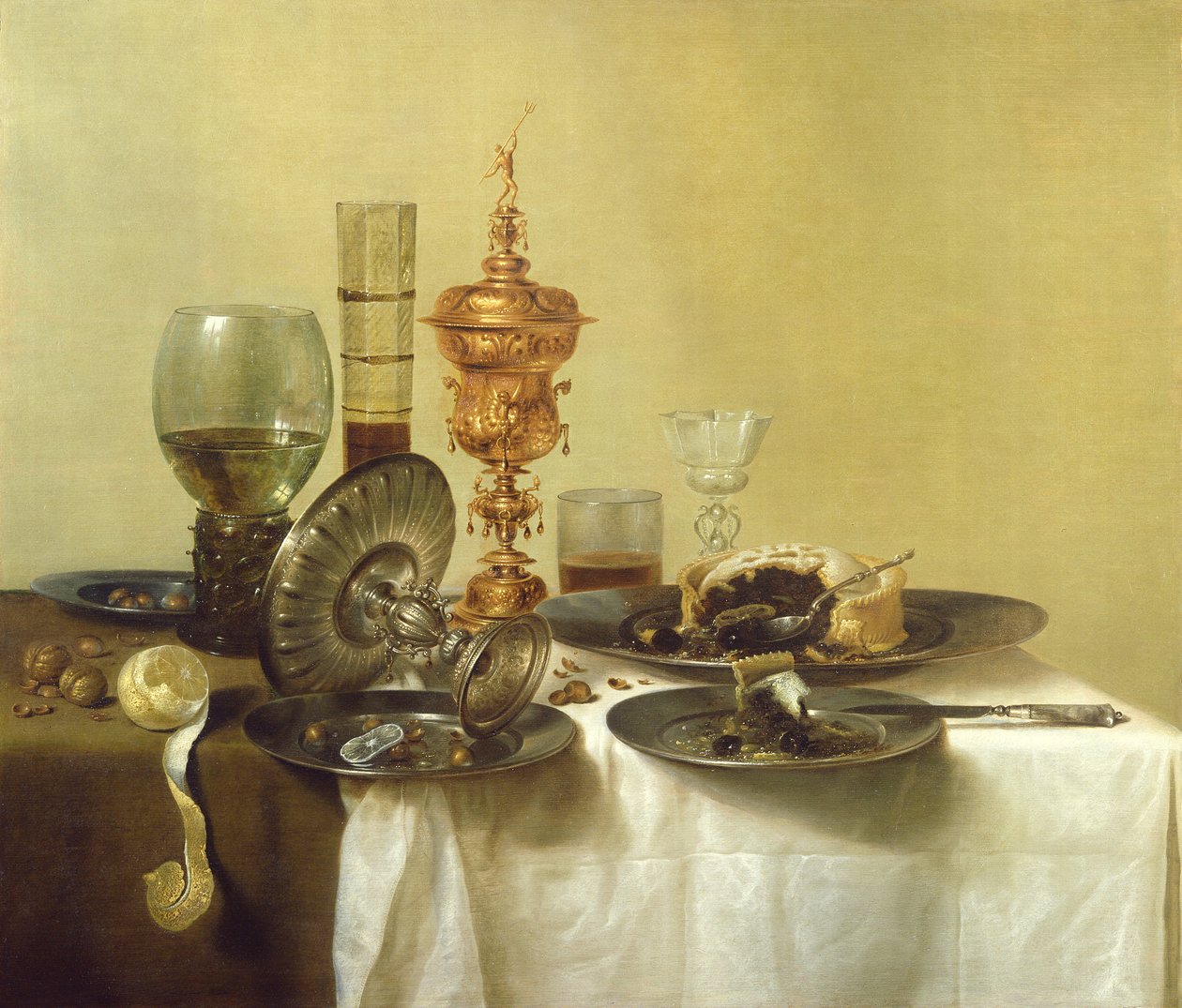 Een Stilleven met Glazen, Borden en Voedsel, 1638 door Willem Claesz. Heda