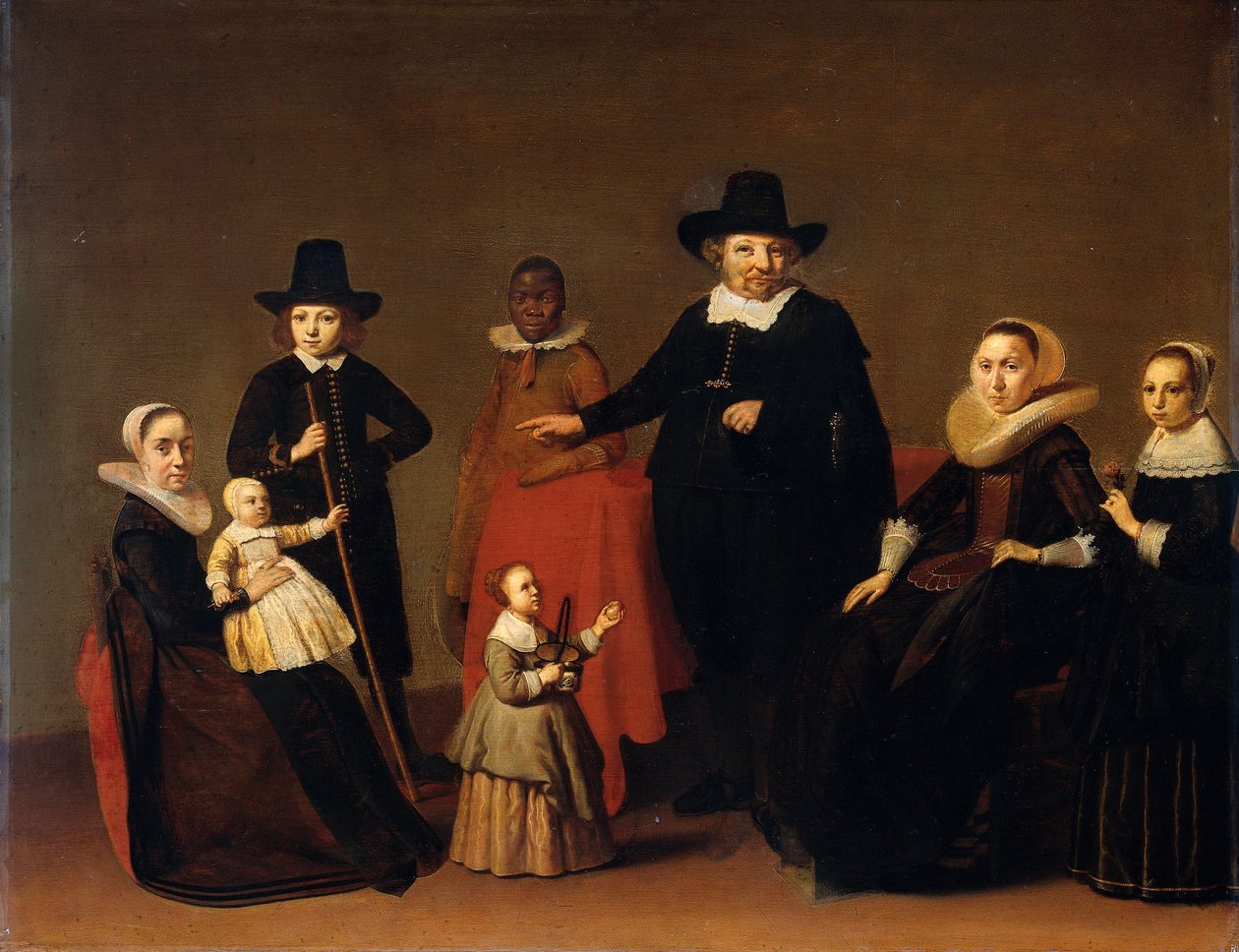 Familiegroep met een Zwarte Man door Willem Cornelisz Duyster