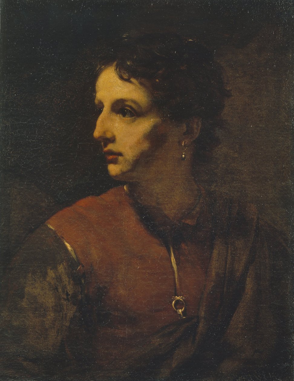 Portret van een jonge man met een oorbel, 1655 door Willem Drost