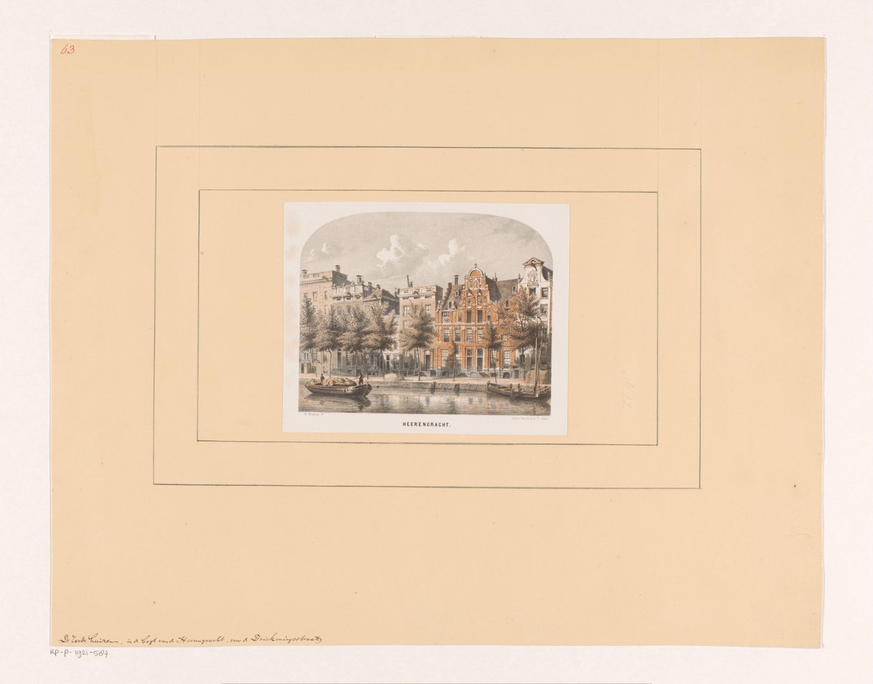 Herengracht met Huis Bartolotti in Amsterdam door Willem Hekking jr.