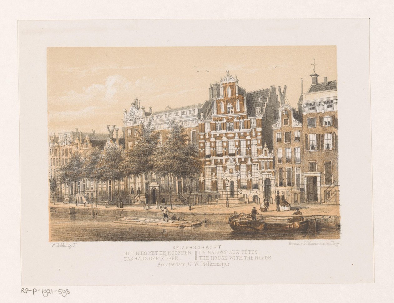 Huis met de Hoofden aan de Keizersgracht door Willem Hekking jr.