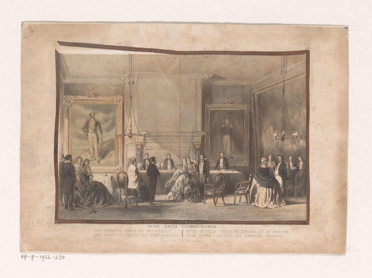 Raad- en trouwzaal in Amsterdam door Willem Hekking jr.