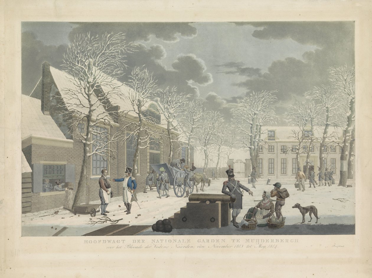 Hoofdwacht van de Nationale Garde te Muiderberg, 1813-1814 door Willem Hendrik Hoogkamer (attributed to)