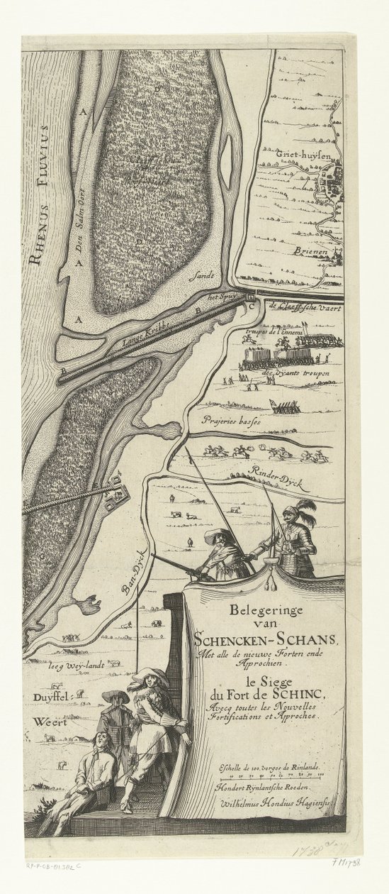 Beleg van Schenckenschans (rechterblad), 1635 door Willem Hondius
