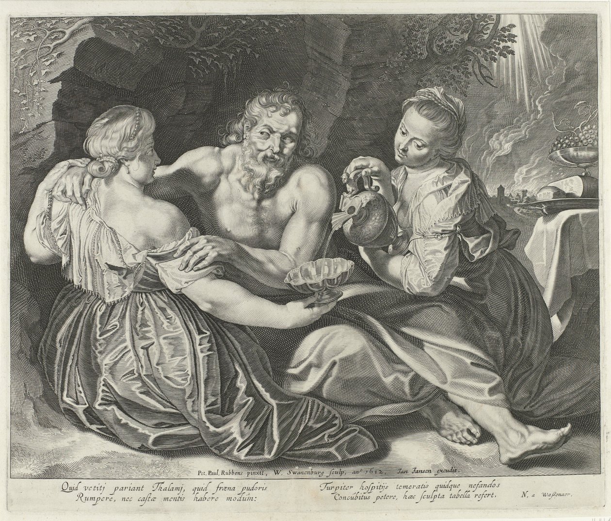 Lot en zijn dochters door Willem Isaacsz Swanenburg