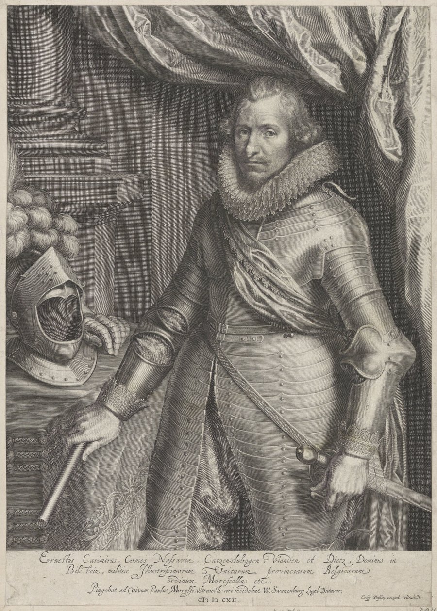Portret van Ernst Casimir, graaf van Nassau-Dietz door Willem Isaacsz. van Swanenburg