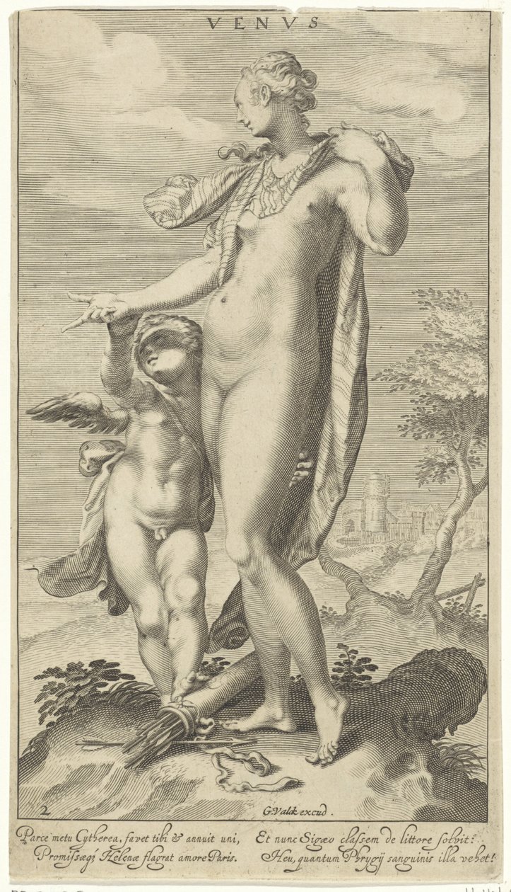 Venus en Cupido door Willem Isaacsz. van Swanenburg