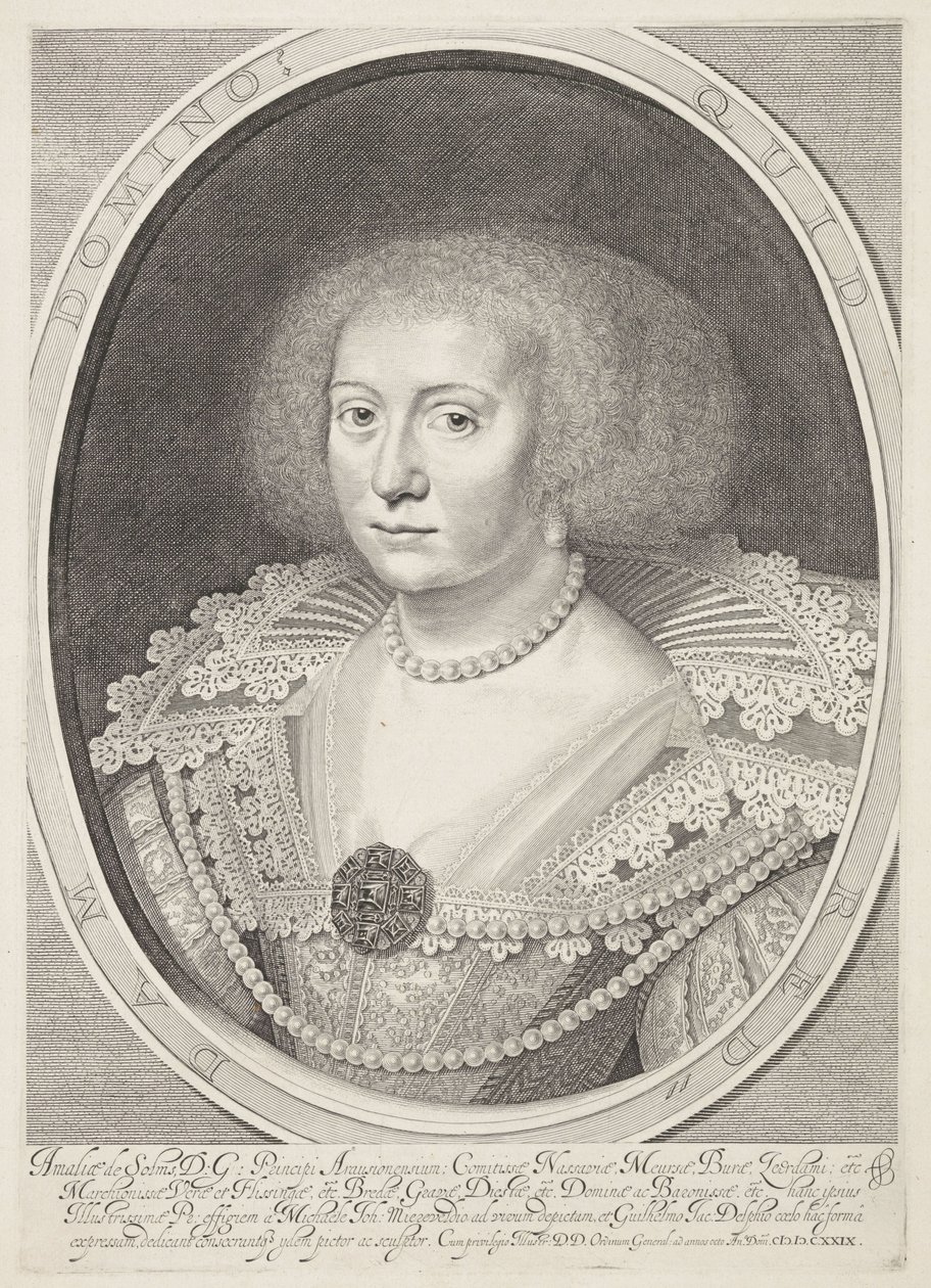 Portret van Amalia van Solms door Willem Jacobsz Delff