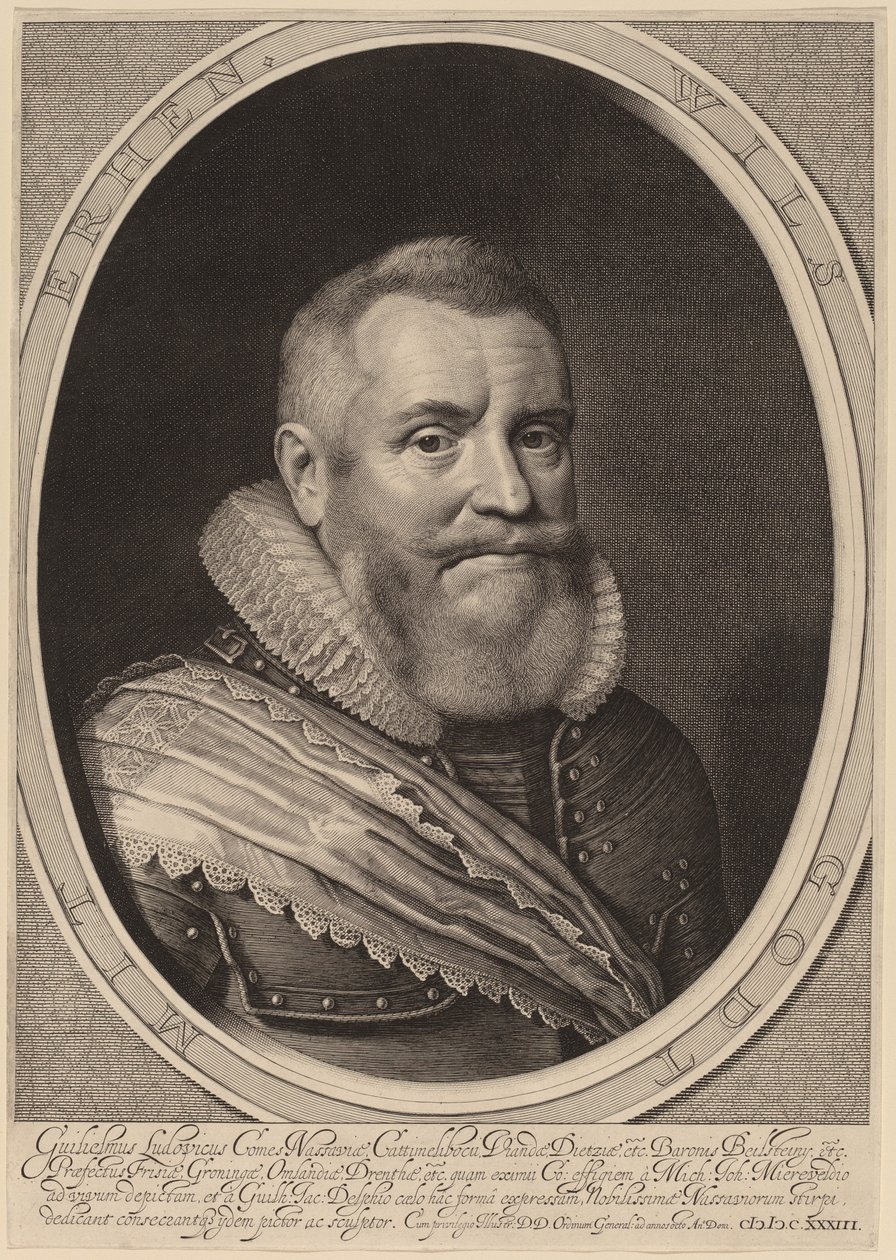 Willem Lodewijk, Graaf van Nassau-Beilstein door Willem Jacobsz Delff after Michiel van Miereveld