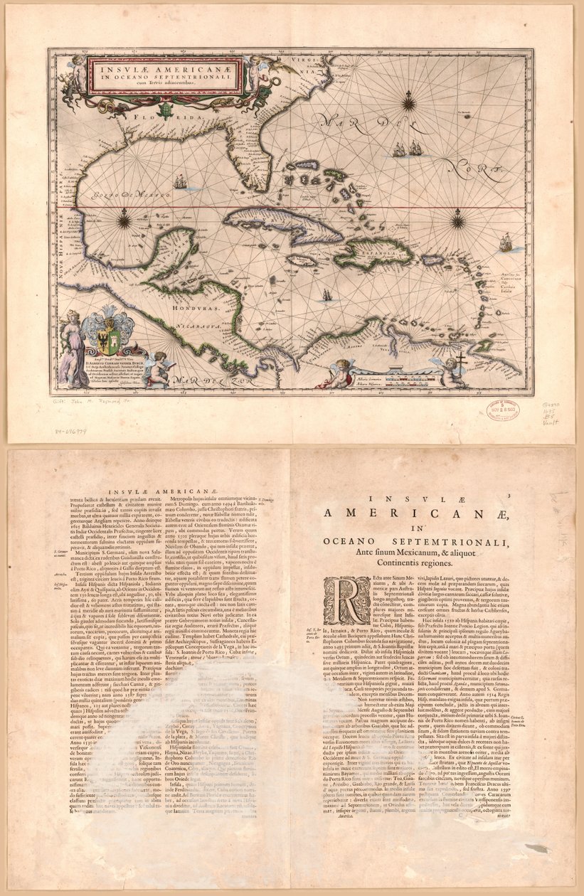 Insulæ Americanæ in oceano septentrionali cum terris adiacentibus LOC 84696979 door Willem Janszoon Blaeu
