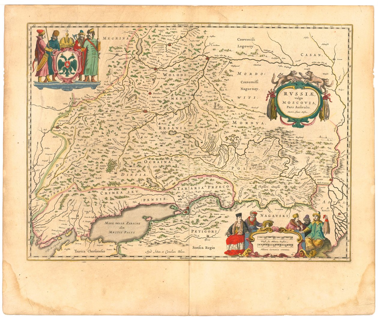 Kaart van Rusland Uit: Theatrum Orbis Terrarum..., 1645 door Willem Janszoon Blaeu