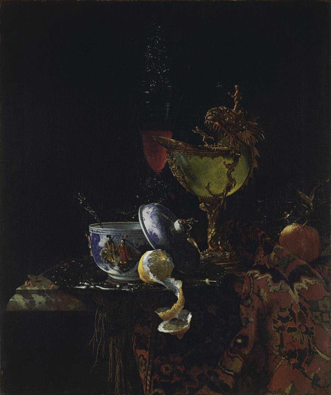 Stilleven met Nautilusbeker door Willem Kalf