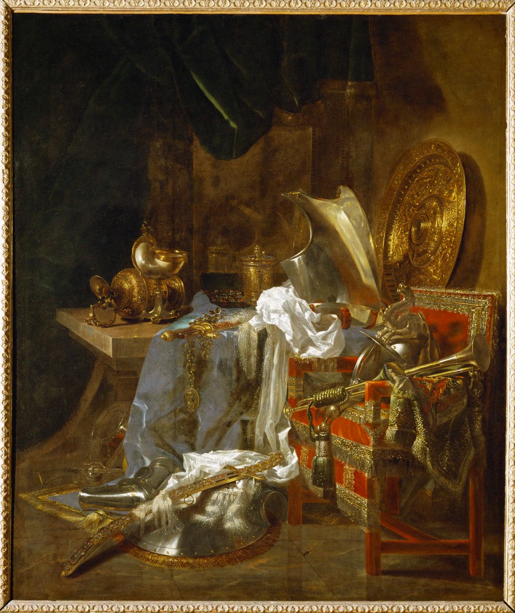 leven met harnas (schilderij op doek) door Willem Kalf