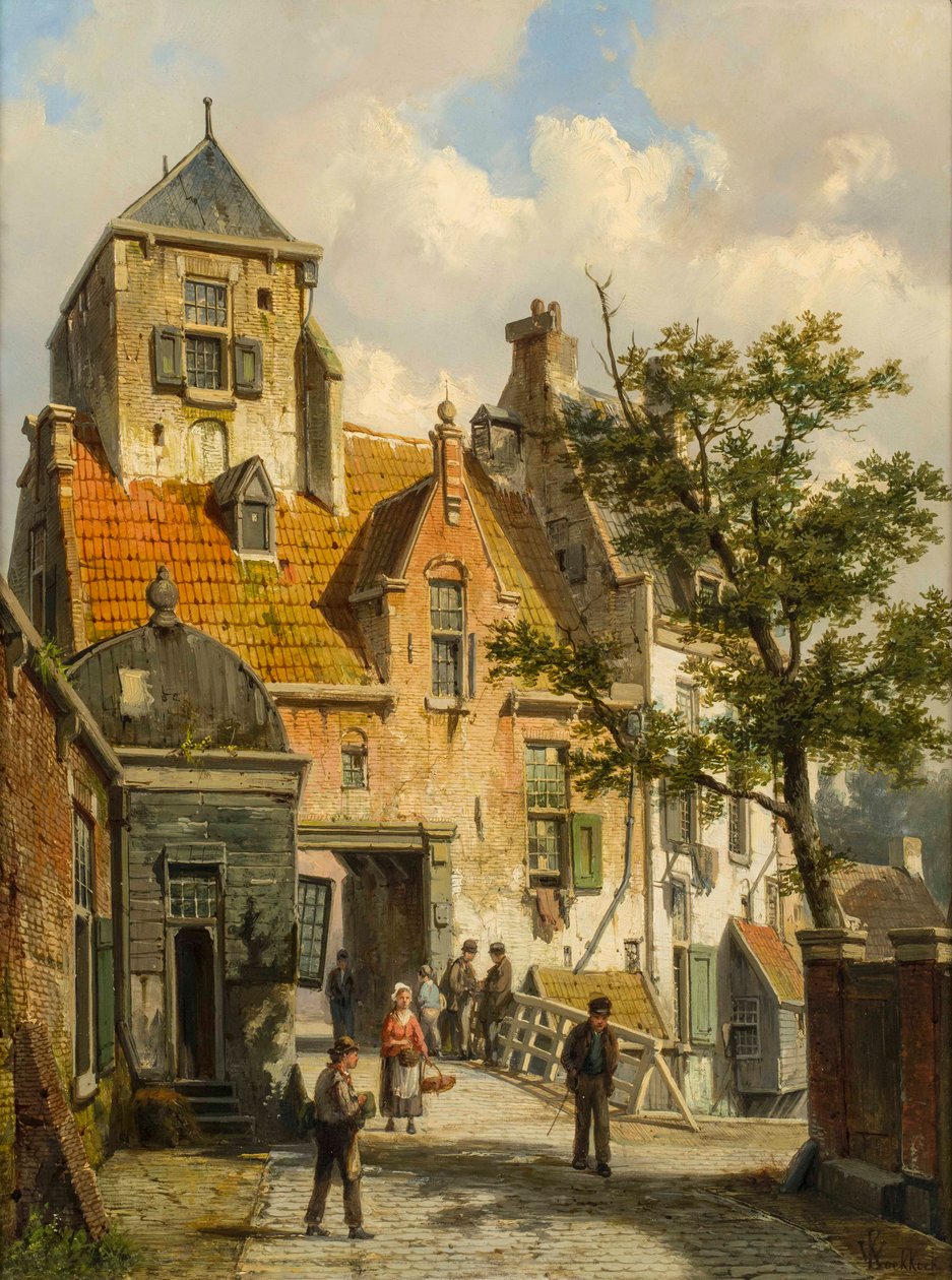 Een Uitzicht op Haarlem, 1891 door Willem Koekkoek