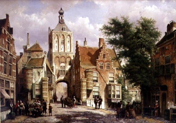 De Binnenpoort van Culemborgh door Willem Koekkoek