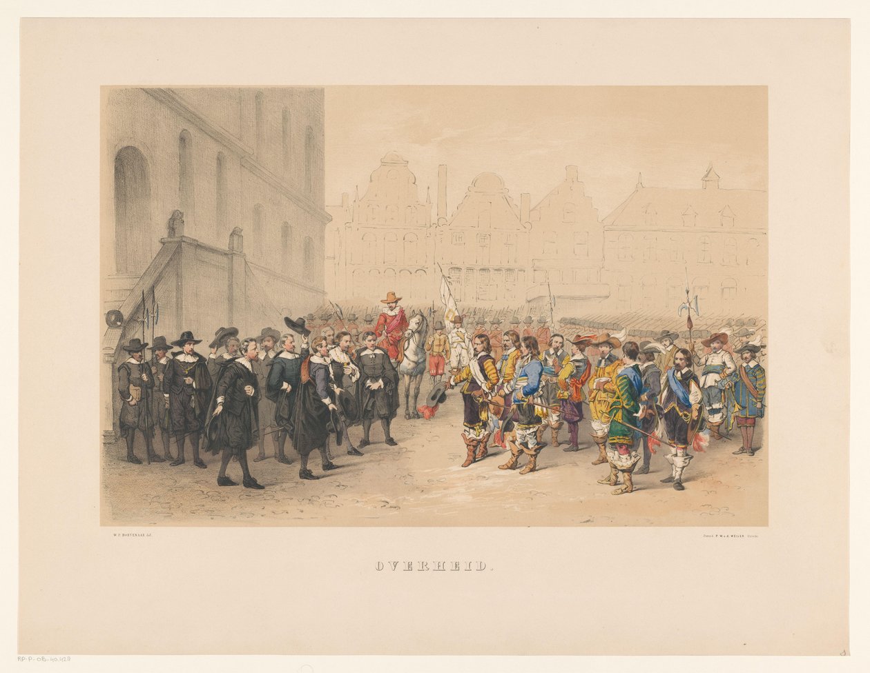 Derde groep van Utrechtse maskerade in 1856 door Willem Pieter Hoevenaar