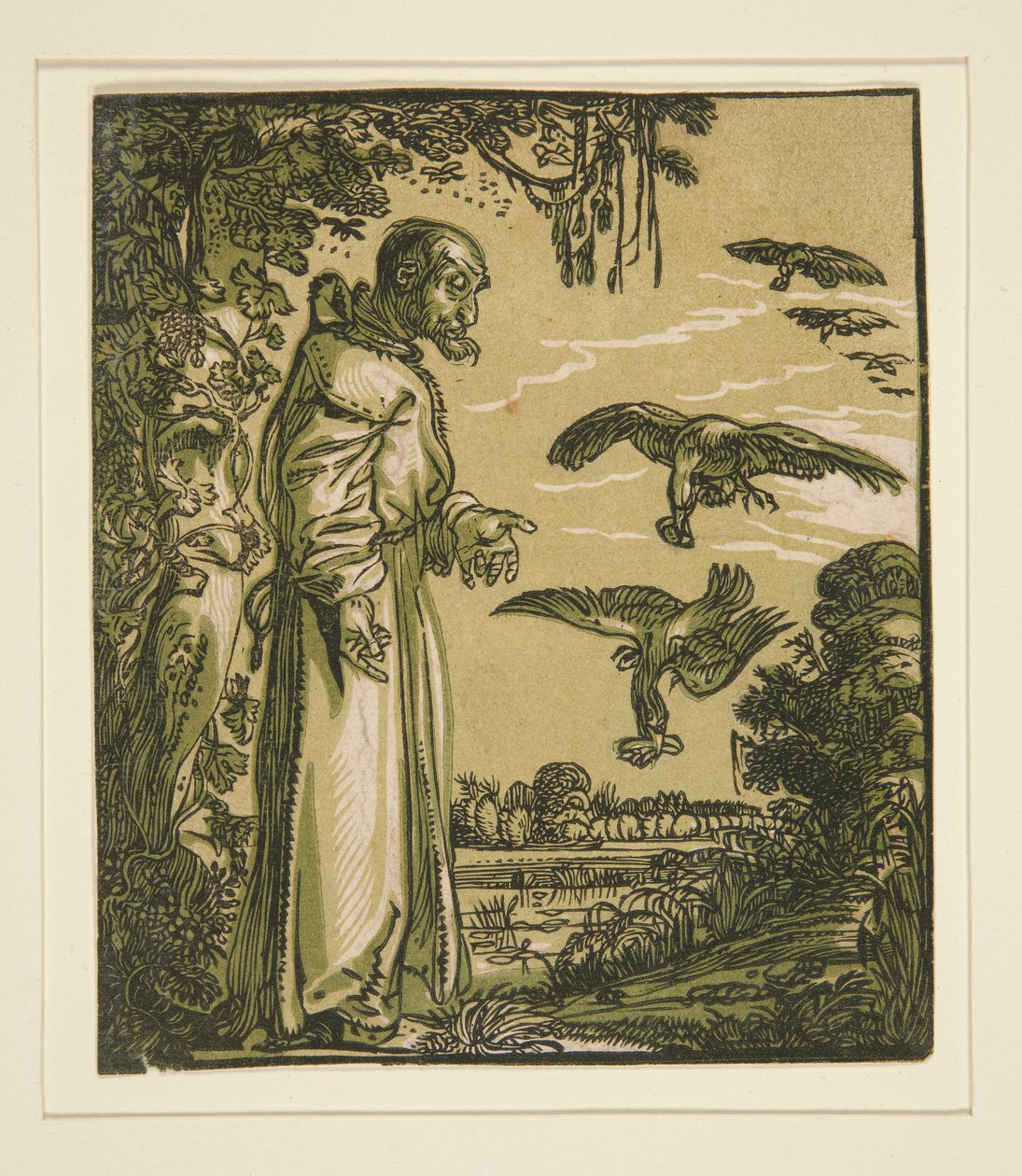 Sint Paulus de Kluizenaar (Elia) gevoed door de raven door Willem Pietersz. Buytewech