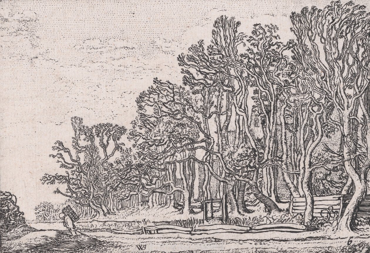 Twee Plank Heggen, uit Verscheyden Landtschapjes Diverse Kleine Landschappen, Plaat 6,..., ca. 1616 door Willem Pietersz. Buytewech