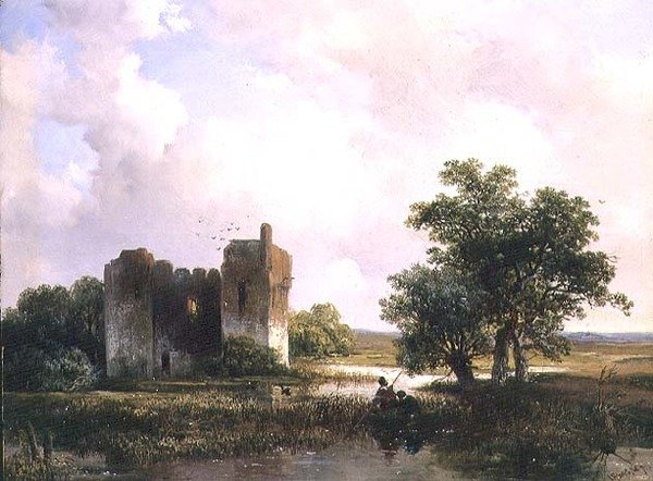 Landschap met ruïnes door Willem Roelofs