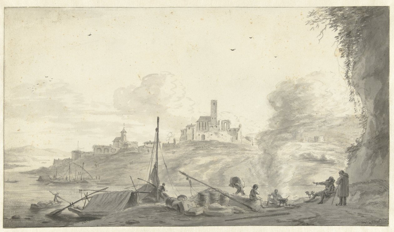 Italiaans landschap door Willem Schellinks