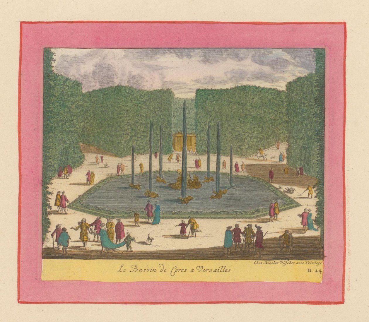 Becken und Brunnen der Ceres in den Gärten von Versailles door Willem Swidde