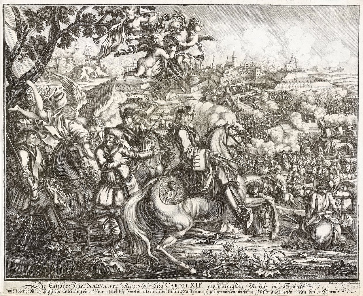 De slag bij Narva op 19 november 1700 door Willem Swidde