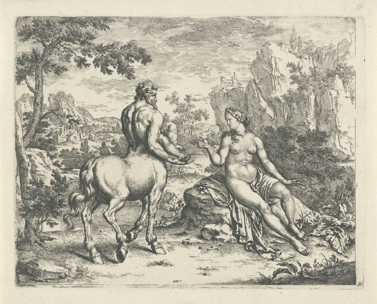Ocyrhoë voorspelt het lot van Chiron en Asclepius door Willem Van Mieris