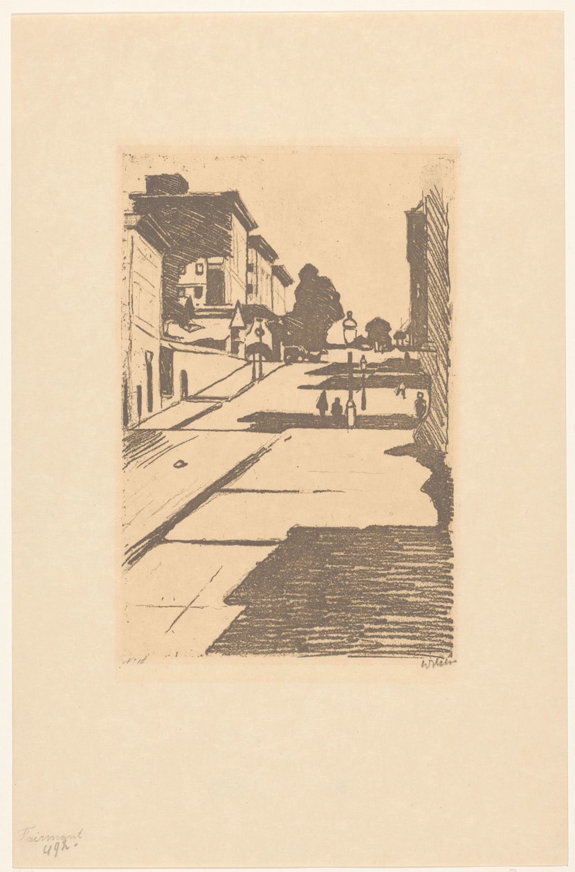 Gezicht op Maison Street en het Fairmont hotel in San Francisco door Willem Witsen (signed by artist)