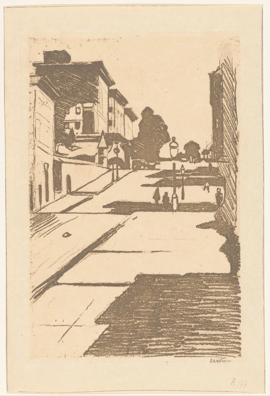 Gezicht op Maison Street en het Fairmont hotel in San Francisco door Willem Witsen (signed by artist)