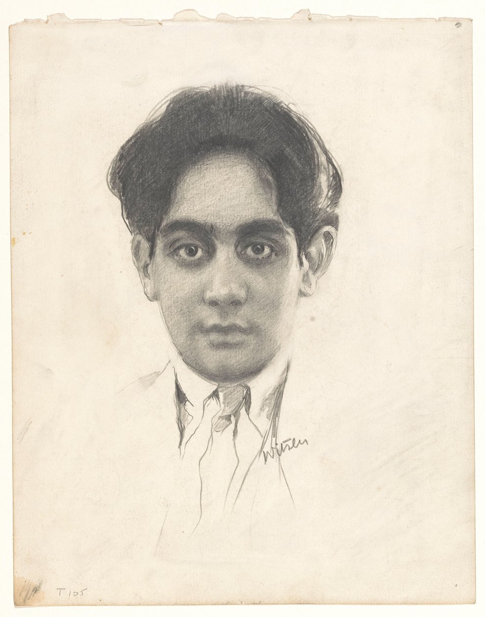 Portret van Karamjit Singh Sahib Bahadur, prins van Kapurthala door Willem Witsen (signed by artist)