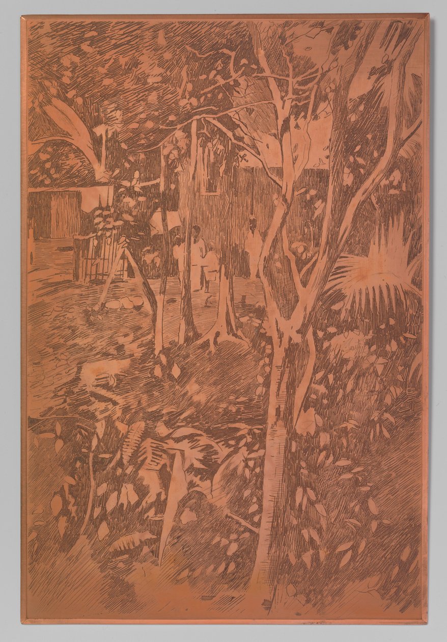 Ansicht in der Kampong, Buitenzorg door Willem Witsen