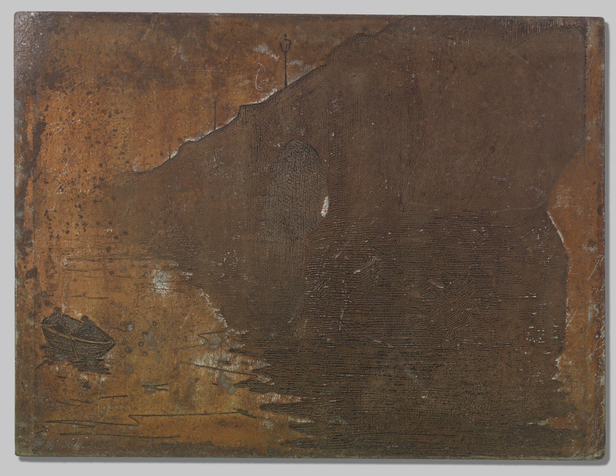 Gezicht op Waterloo Bridge in de mist in Londen door Willem Arnoldus Witsen