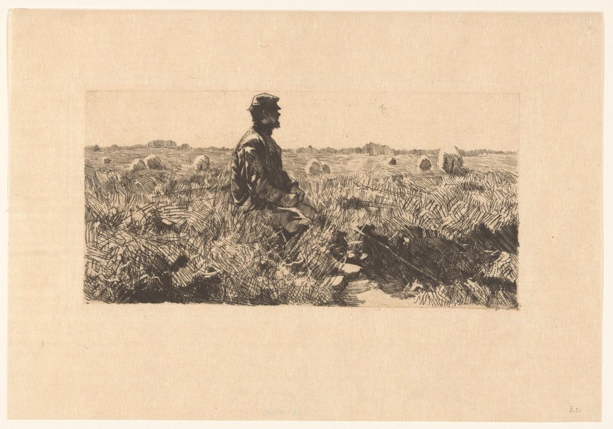 Zittende schaapherder door Willem Witsen