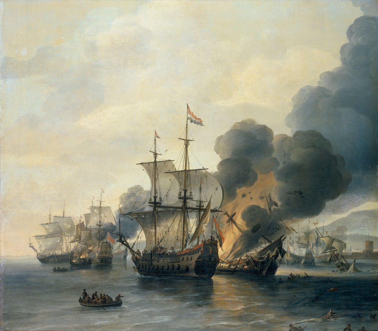 De Slag bij Livorno, 4 maart 1653 door Willem van Diest
