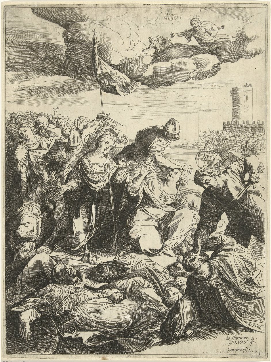 Heilige Ursula belegerd door de Hunnen door Willem van Haecht (II)