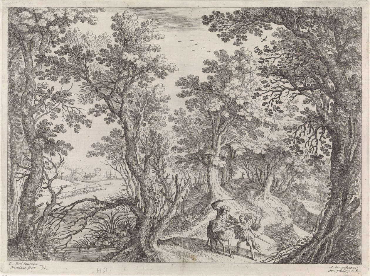 Bileam en de ezel door Willem van Nieulandt (II)