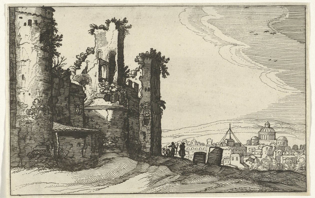 Gezicht op Rome vanaf Monte Pincio door Willem van Nieulandt (II)
