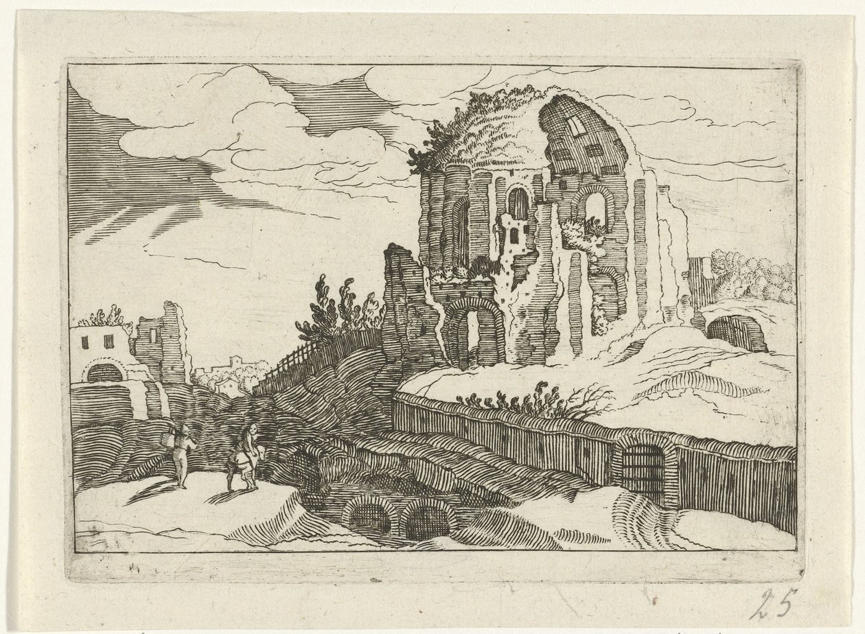 Nymphaeum in Rome door Willem van Nieulandt (II)