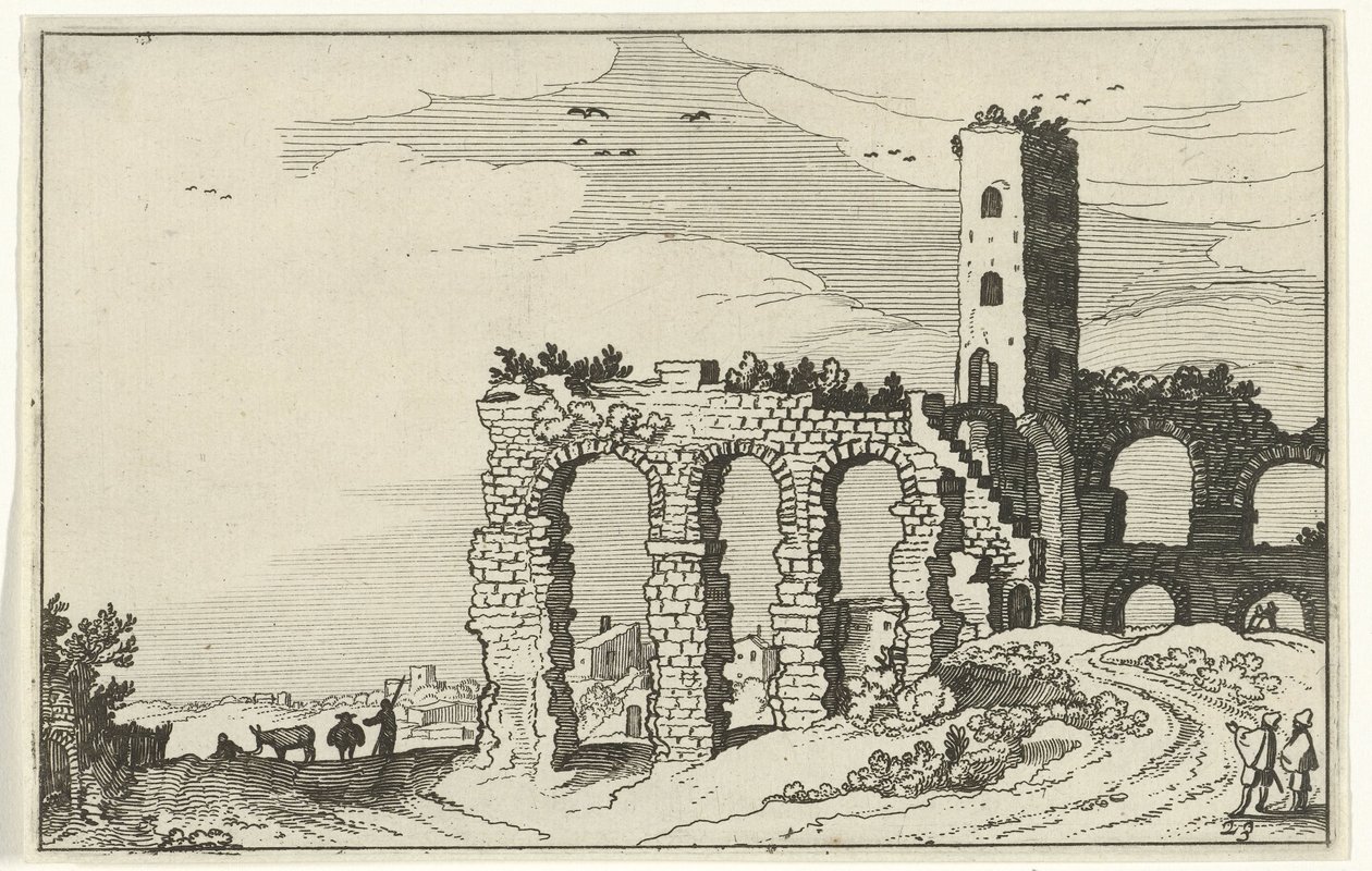 Ruïne van aquaduct door Willem van Nieulandt (II)