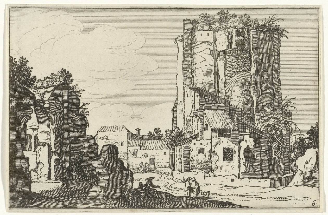 Twee ruïnes door Willem van Nieulandt (II)