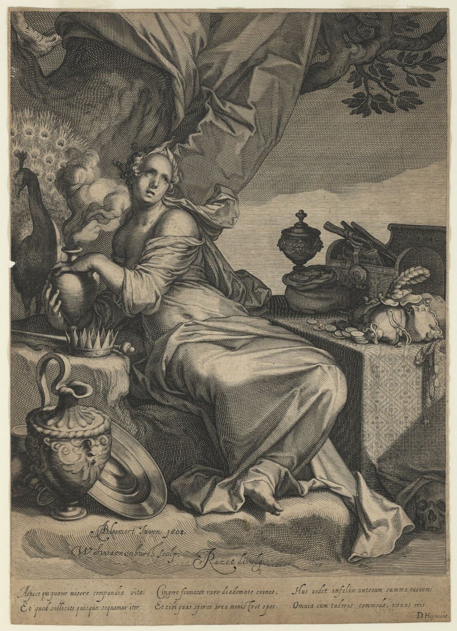 Allegorie van de ijdelheid en vergankelijke aard van wereldse bezittingen, 1608 door Willem van Swanenburgh