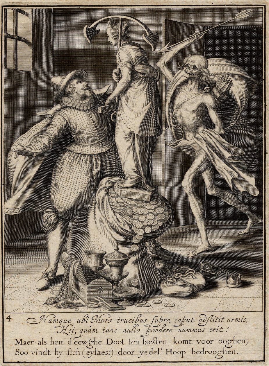 Dood met een Pijl die de Man op het Punt Staat Neer te Slaan, 1609 door Willem van Swanenburgh