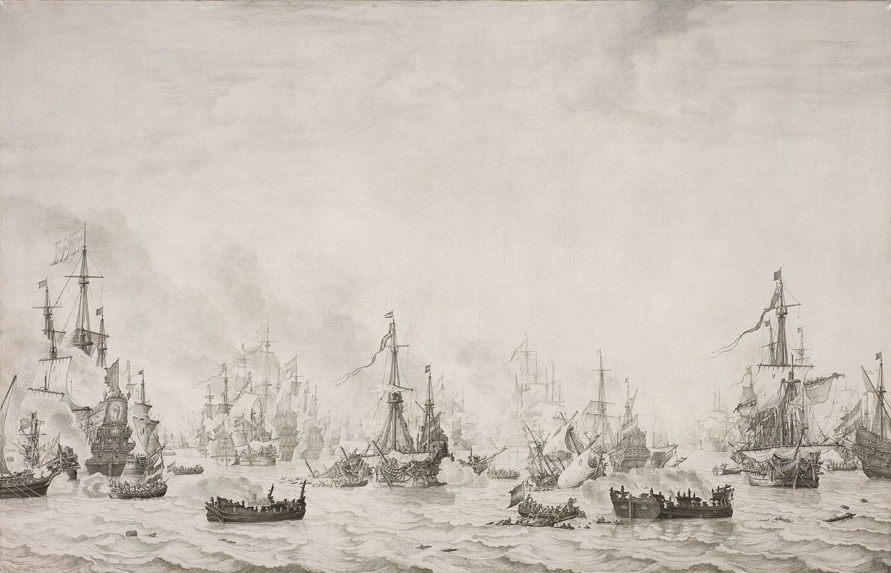 De Slag bij de Downs door Willem van de Velde (I)