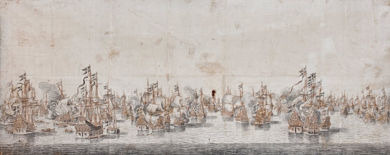 Slag bij Fehmarn, c.1650 door Willem van de Velde