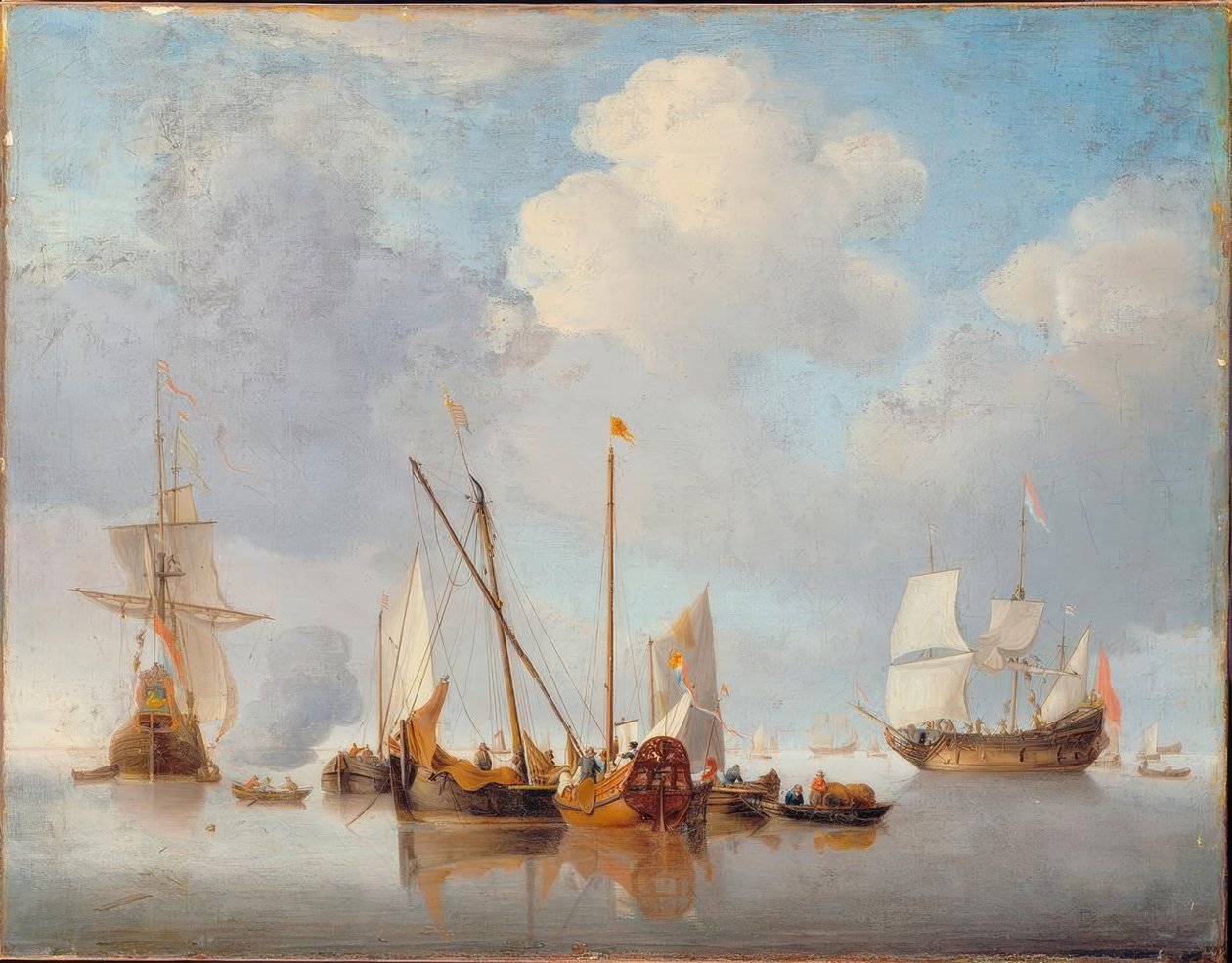 Na W. v. d. Velde de Jonge, Een windstilte door Willem van de Velde the Younger