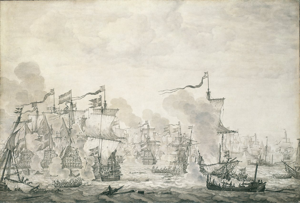 De Slag om de Sont, 29 oktober - 8 november 1658, c.1660 door Willem van de the Elder Velde